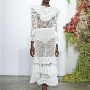 NWOT: Ulla Johnson Calliope Crochet MIDI Dress in Cream